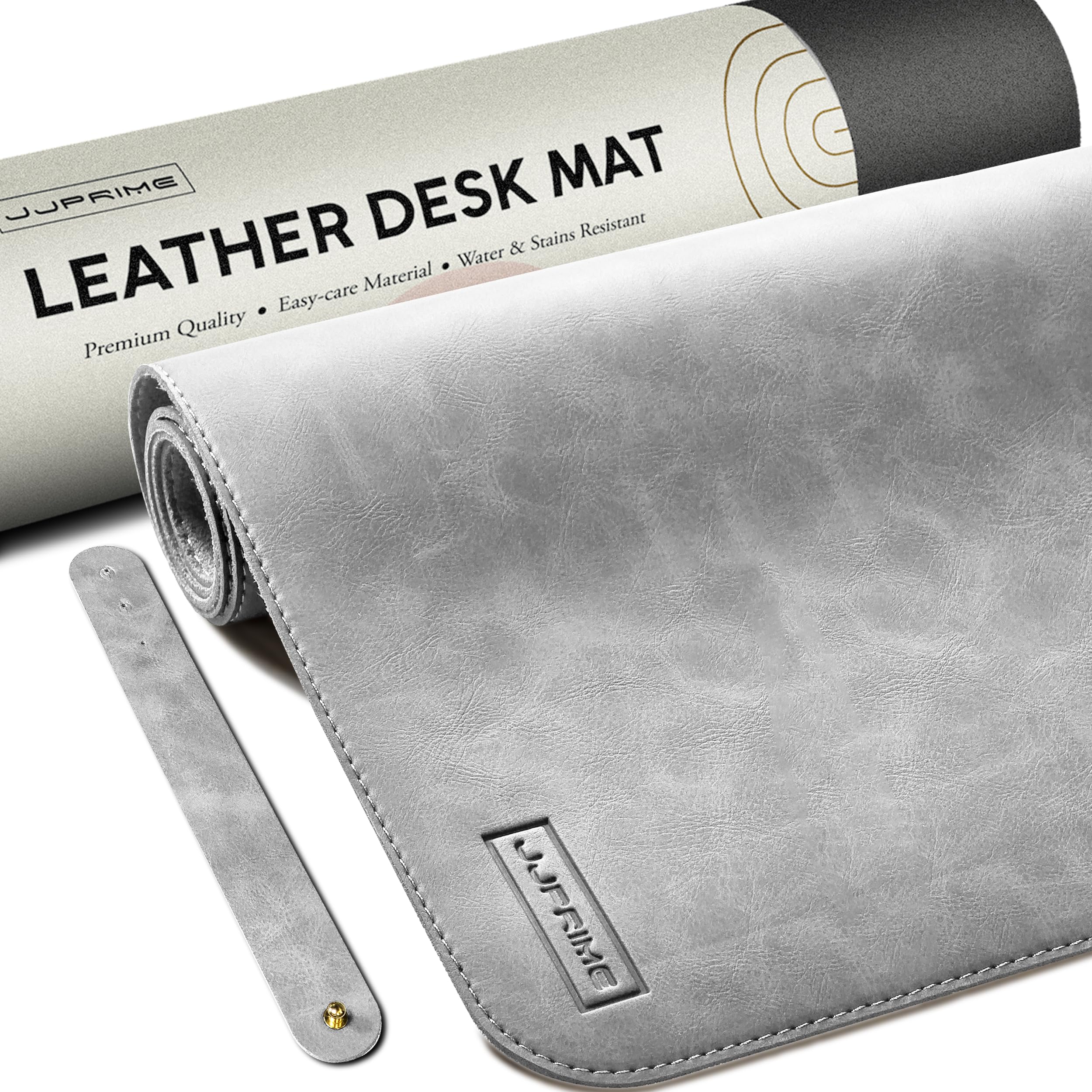 JJ PRIME 900x400x2 mm Leather Desk Mat Large Mouse Mat XXL | Non-Slip Desk Pad Long Gaming Mouse Pad Gaming | Waterproof Gaming Mousepad Office Accessories (Grey) โ image 1
