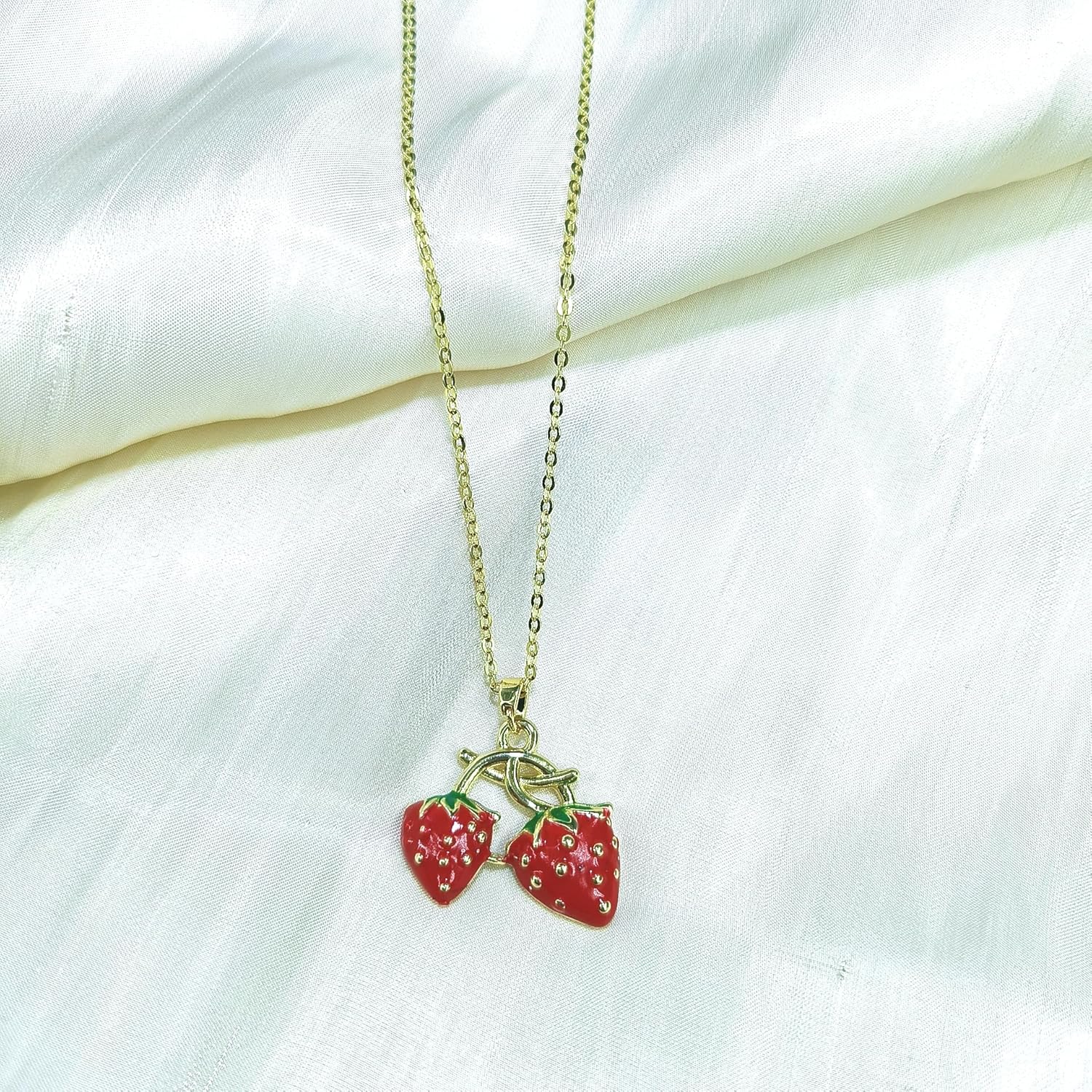 Strawberry Necklace for Women Dainty Charm Good Luck Inspirational Gifts for Her Friendship Necklace Strawberry Jewelry - Image 4