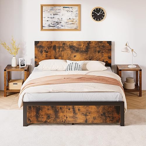 Miniatura 3 de GAOMON Queen Size Bed Frame with 4 Drawers, Queen Bed Frame with Storage, Metal Platform Bed Frame with Headboard, Noise Free, No Box Spring