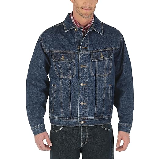 Wrangler Jaqueta jeans masculina resistente sem forro