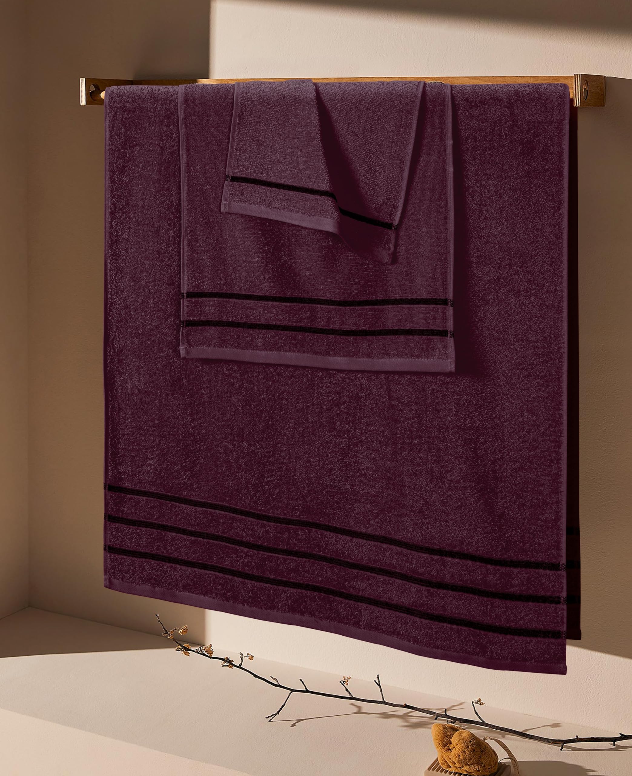 Serviette De Bain Grise MyOwn Lot De 3 Serviettes En Coton Ultra Douces, Contient Une Serviette De Bain 71,1 X 139,7 Cm, Une Serviette De Toilette 40 ,6 X 61 Cm Et Un
