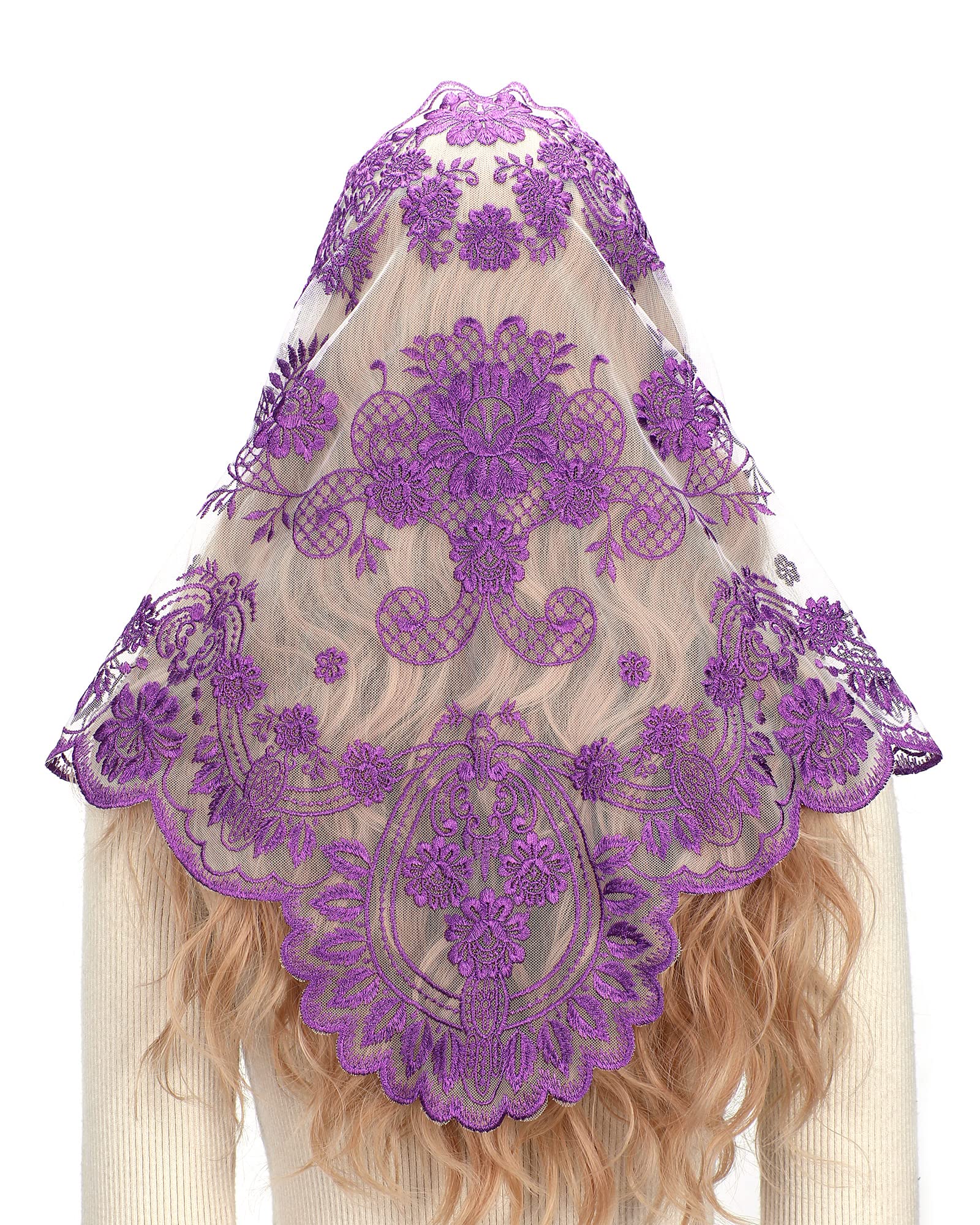 Triangle Catholic Chapel Mantilla Veil Short Camellia  display picture 2