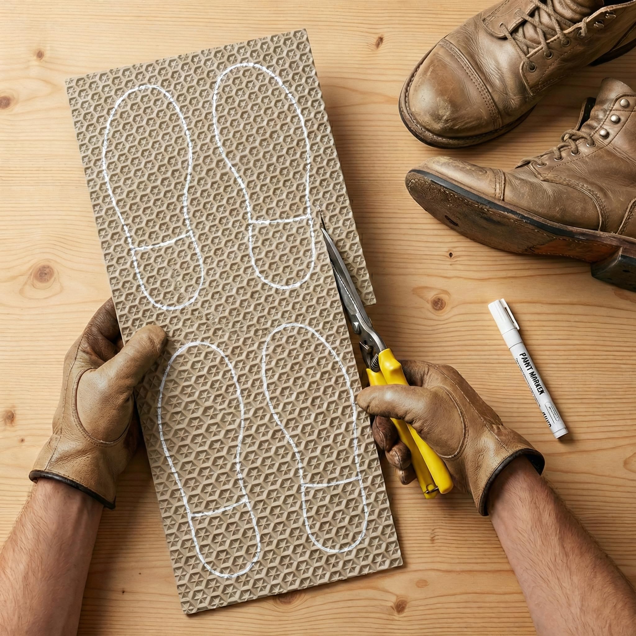 Langlauf Schuhbedarf Sohlengummiplatte 250mm x 500mm 4mm stark Profil Star in verschiedenen Farben zur Anfertigung von Schuhsohlen oder als Anti Rutsch Belag - 4 mm Stärke