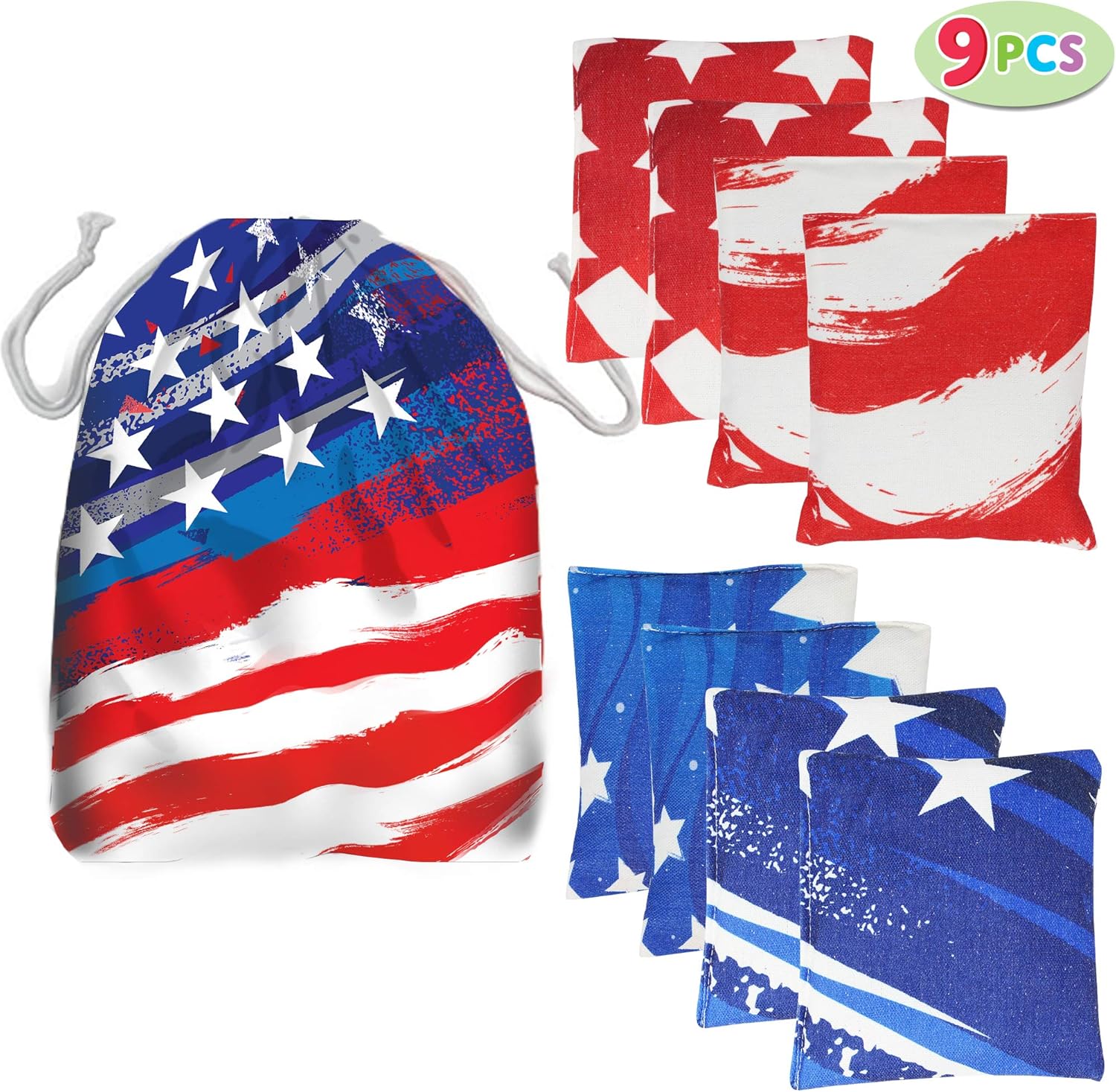 JOYIN 8 Cornhole Bean Bags 6" Weather Resistant with American Flag Tote Bag for Outdoor Parties Corn Hole Toss Games, Cookouts, Barbecues, Reunions, Tailgates : Sports & Outdoors