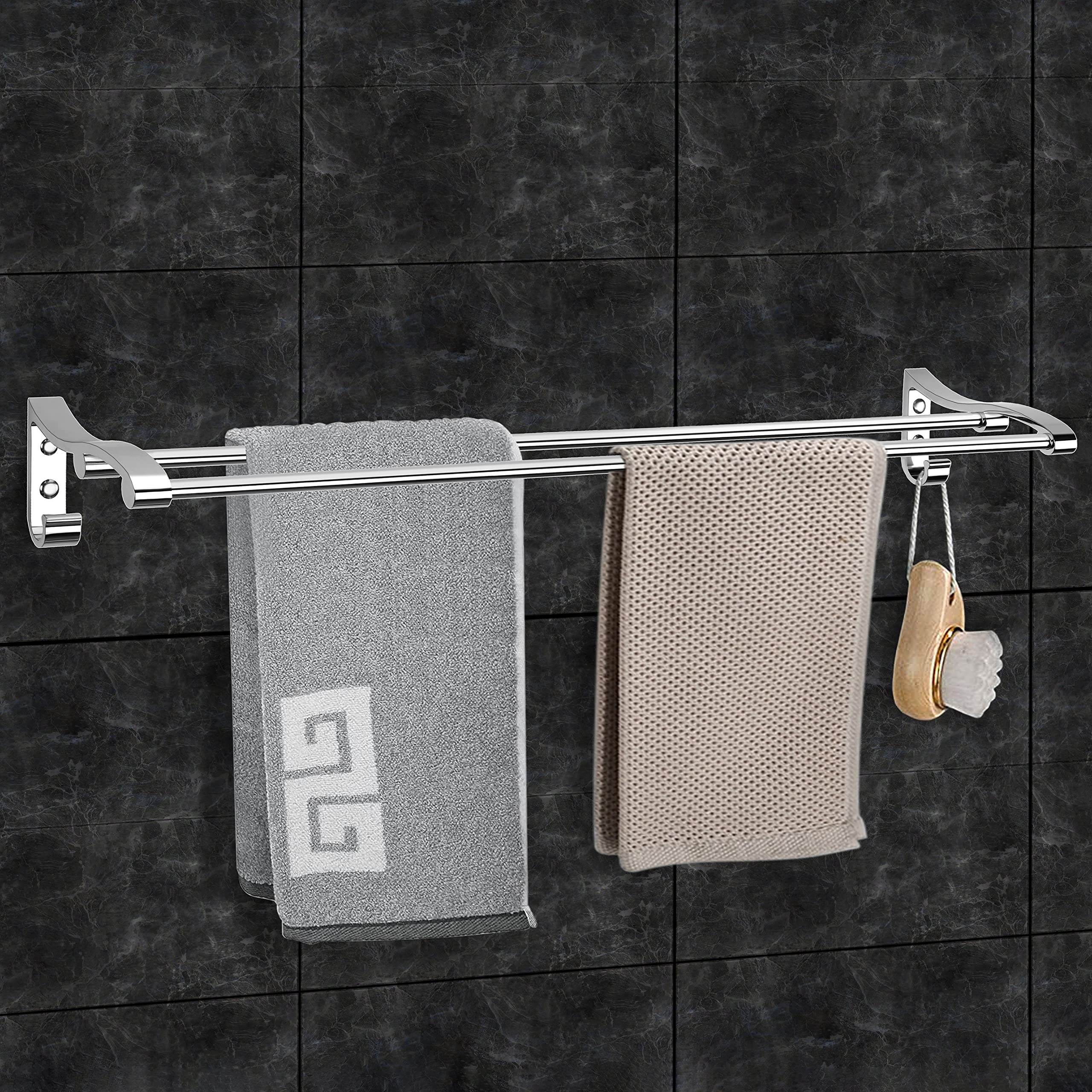 Plantex Aluminum Towel Rod/Towel Rack for Bathroom/Towel Bar/Hanger/Stand/Bathroom Accessories (24 Inch - Chrome Finish) (B07P3GX4MV) Amazon Price History, Amazon Price Tracker
