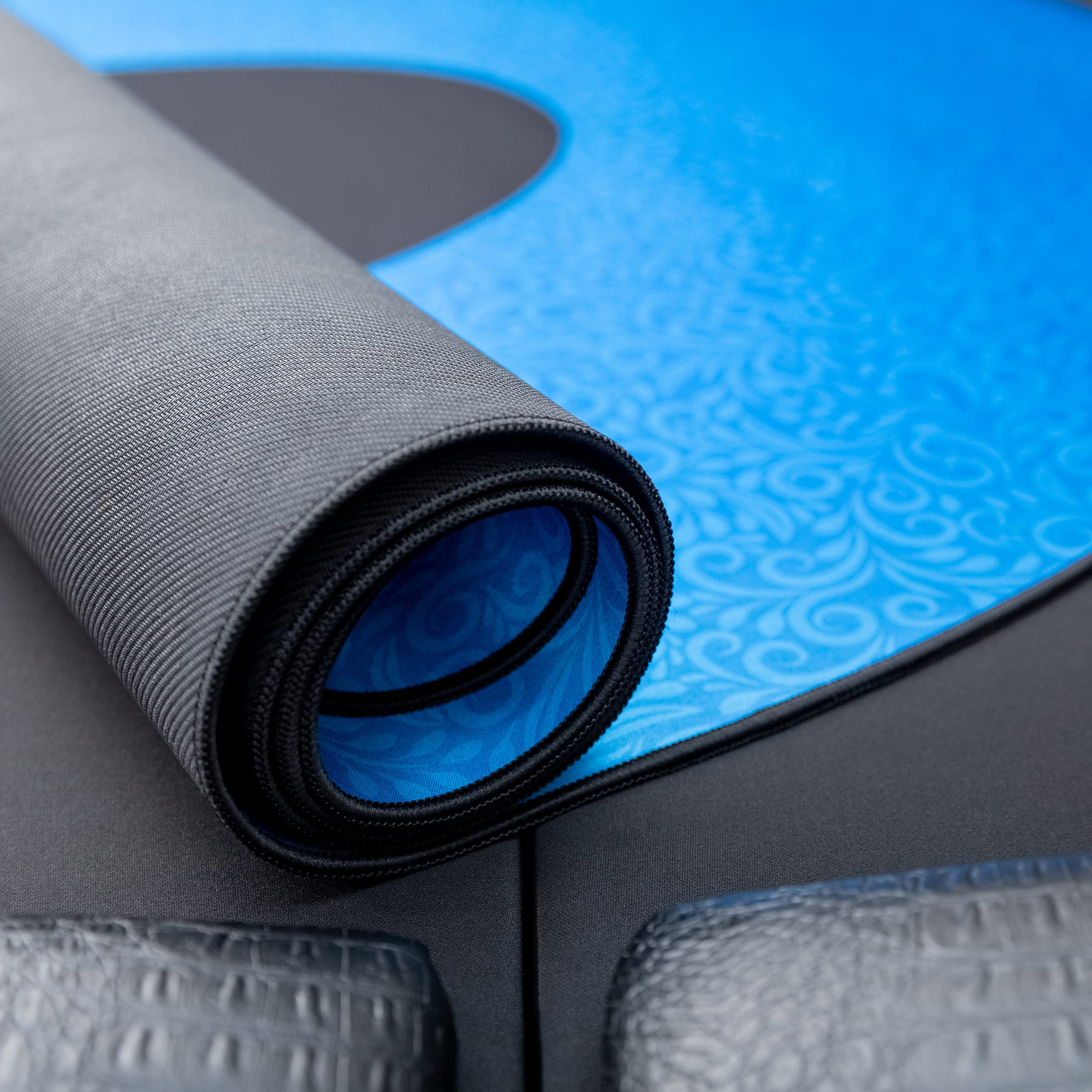 Triton Portable Poker Table Mat 10 Player for Casino- Multi-Spandex Fabric Rubber Portable Poker Game Mat with Zippered Oxford Fabric Carry Bag (77.75" L x 35.5" W, Blue) 2