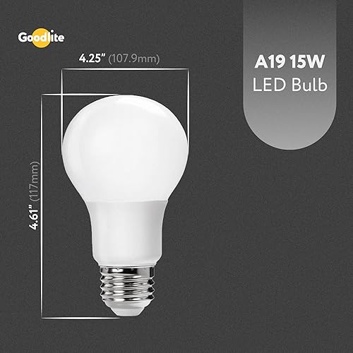 Miniatura 9 de Goodlite Bombilla LED estándar A19, 14 vatios, 100 W iguales, 1600 lúmenes, alto CRI, blanco suave de 2700 K, regulable, certificación UL, 15,000
