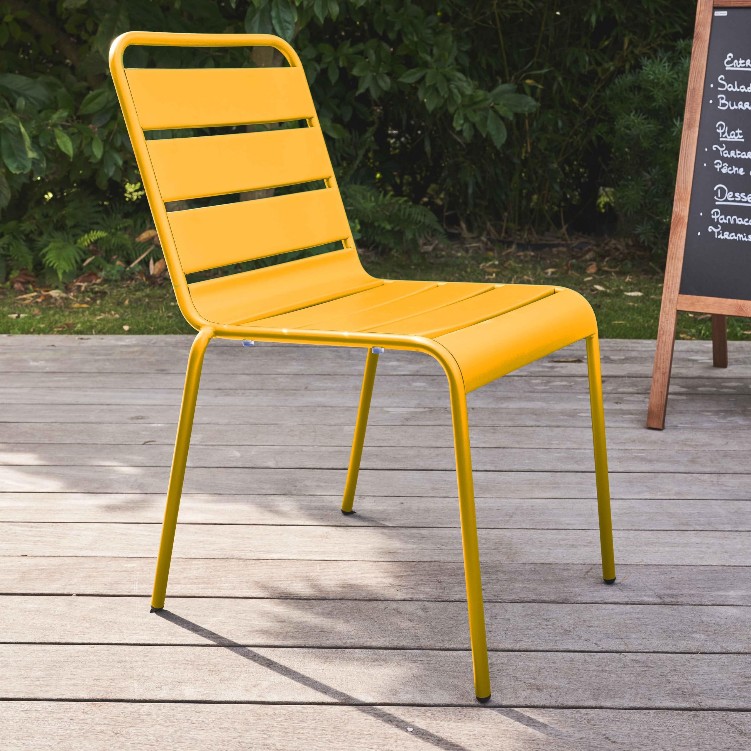 Oviala Chaise de Jardin en métal Jaune - Palavas