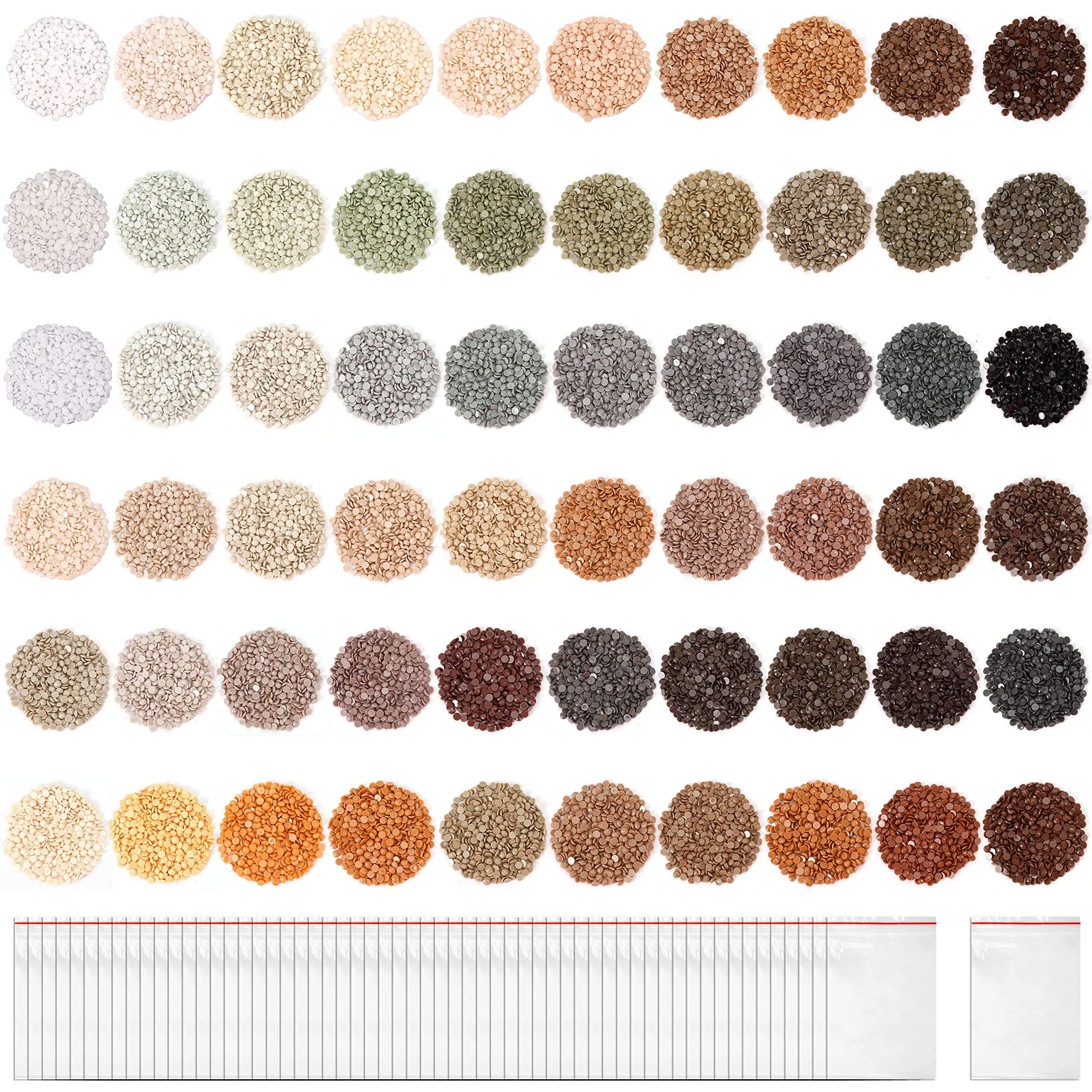 PP OPOUNT 12000 PCS Diamond Art Beads, Black, White and Gray Gradient Diamond Art Replacement Beads, Rhinestones for Nails, Diamond Art Tools and Accessories (60 Colors)