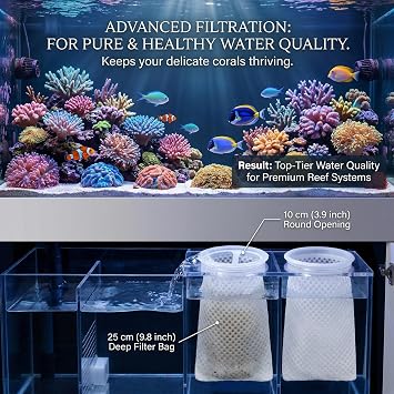 TOPZEA 10 Pack 4 Inch Ring Filter Socks 150 Micorn, 3D Honeycomb Aquarium Filter Bag for Saltwater Freshwater Fish Tank, Ponds, Use in Sumps/Overflows, Aquarium Filter Accessory, 9.8 Inch Long