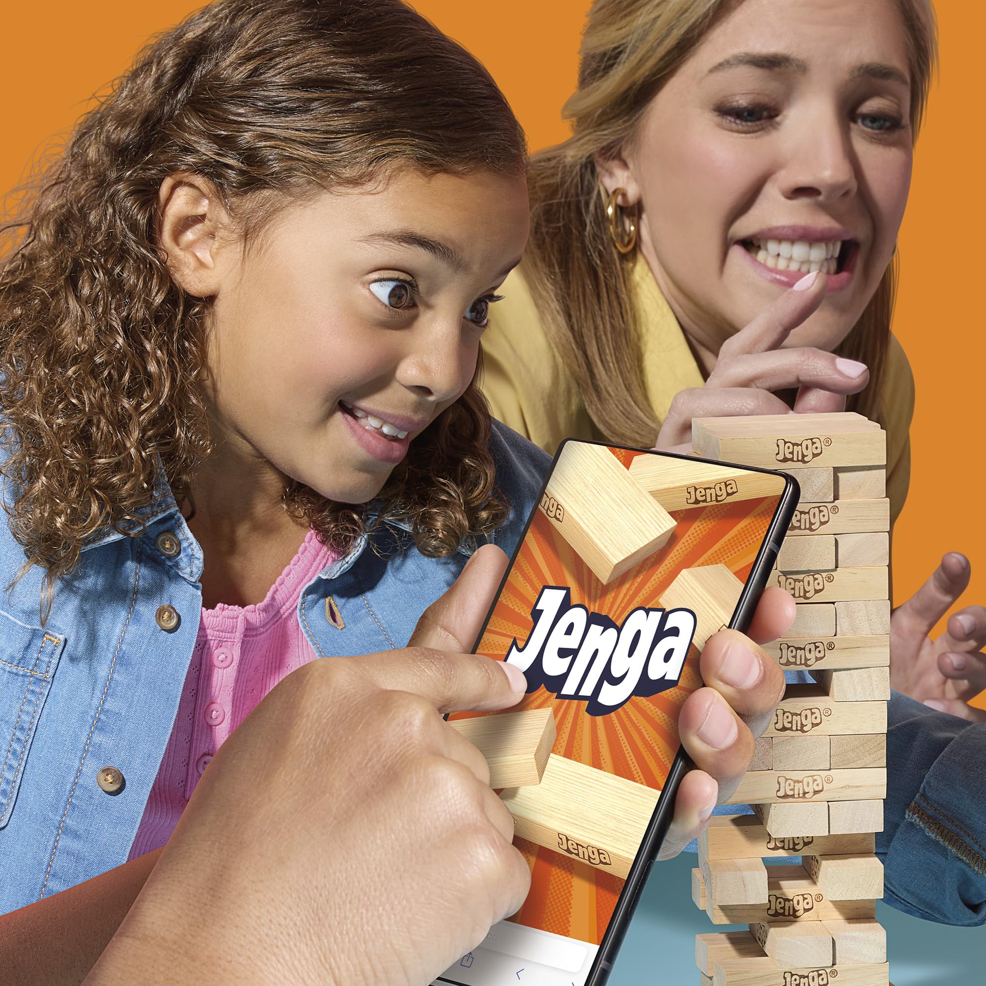 Official Hasbro Games Jenga Game | Digital Die for 6 More Ways to Play | Original Wood Block Game | Stacking Tower | Ages 6+ | 1+ Players | Party Games