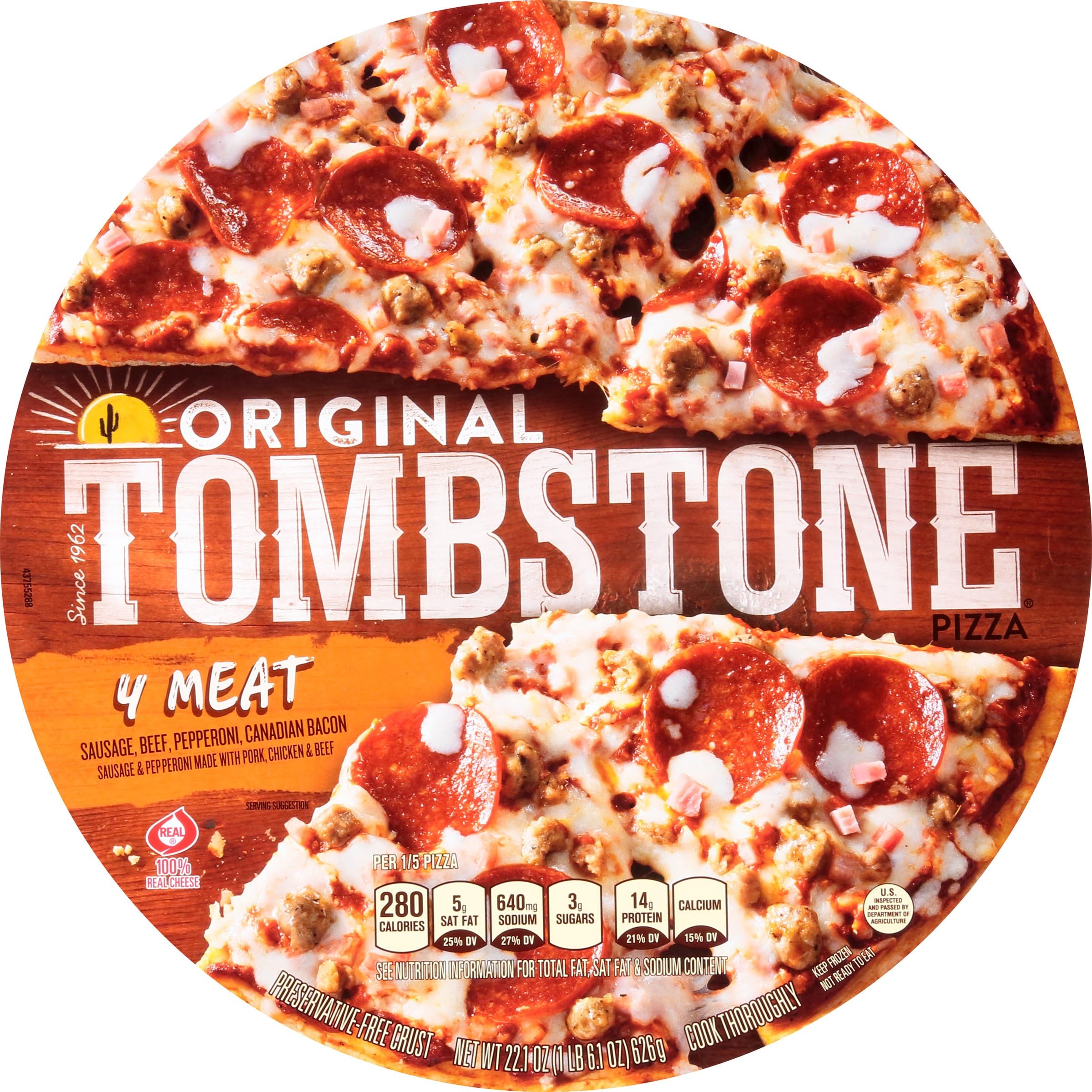 TOMBSTONE ORIGINAL 4 Meat Frozen Pizza 21.1 oz. Pack