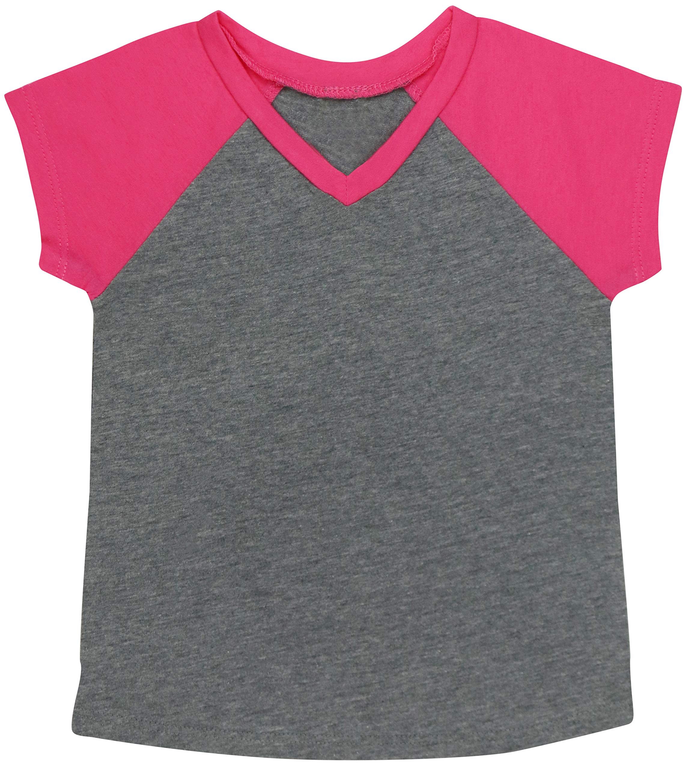 ToBeInStyle Kids Boys Girls Cotton Jersey Contrast Raglan V-Neck Tee T-Shirts