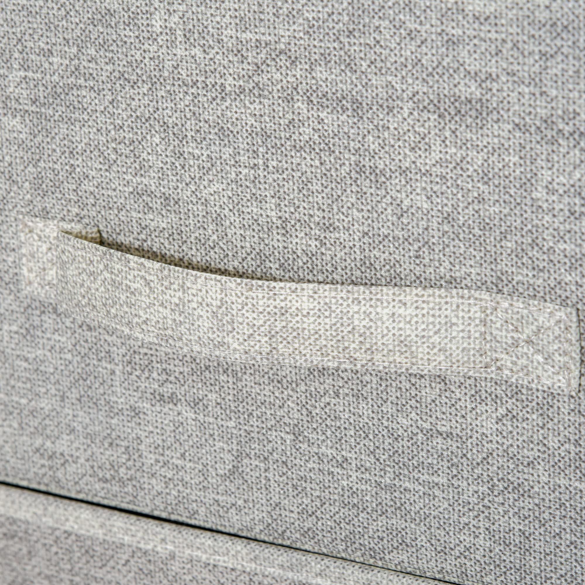 HOMCOM Cómoda con 3 Cajones de Tela, Cómoda para Dormitorio, Marco de Acero, Cajonera para Salón, Oficina, Vestidor, Gris