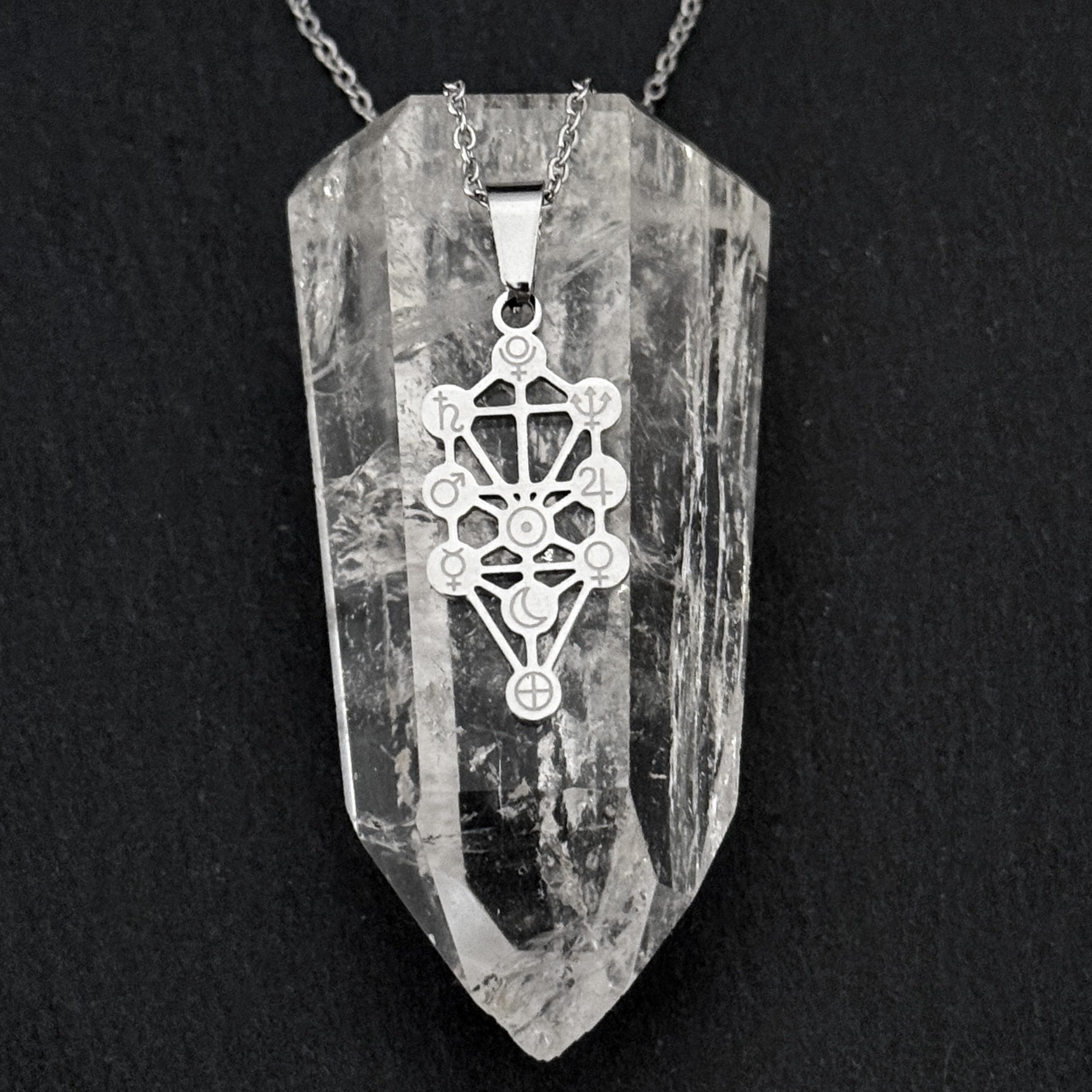 Simboliks Colgante de Kabbalah en Acero Inoxidable, Amuleto de Protección con el Árbol de la Vida, Diez Sefirot, Talismán Espiritual de la Cábala Judía, Símbolo Sagrado Sephiroth, Joyería Esotérica