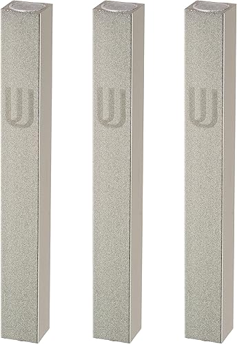 Miniatura 19 de 3 piezas de aluminio puerta Mezuzah casos: perfil especial, sin agujeros, 3-Inch 2.8 in hebreo pergamino pergamino titular cajas
