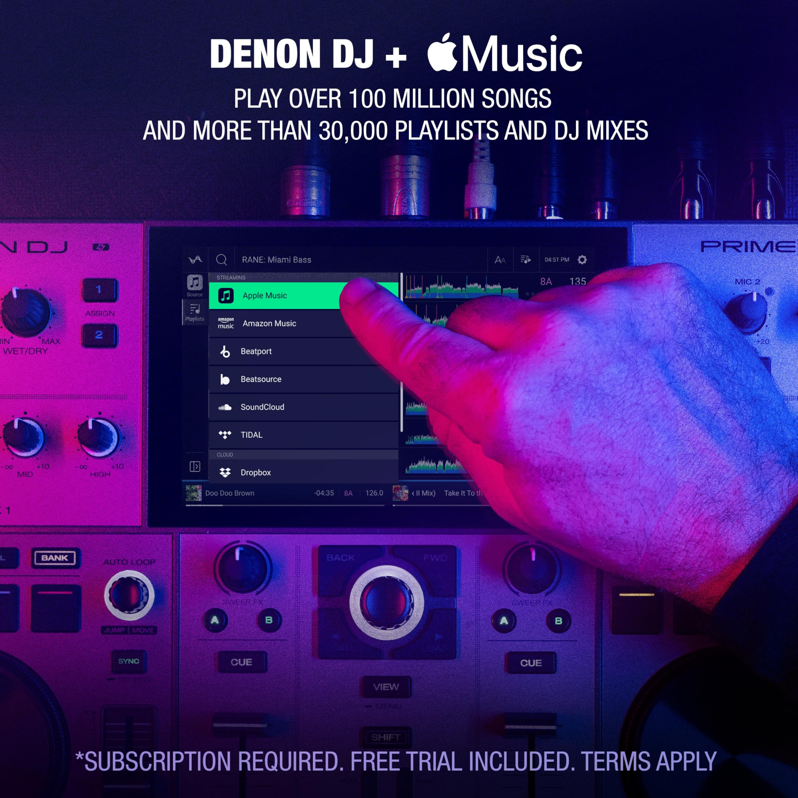 Denon DJ PRIME GO+ Controller DJ 2 deck Wi-Fi Bluetooth touchscreen 7" batteria