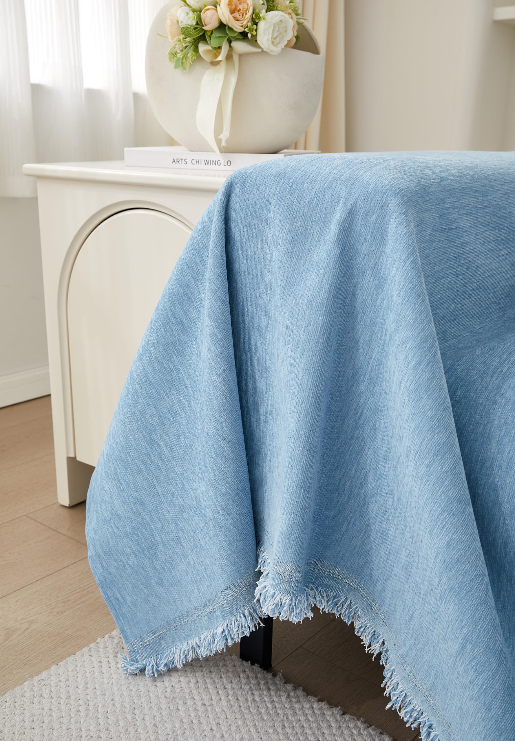 Meicynhoger Funda de Sofá Cama Impermeable 3 Plazas,260x180 cm, Fundas de Clic Clac de Chenilla Anti-desgarros para Perros y Gatos (Azul, Large)