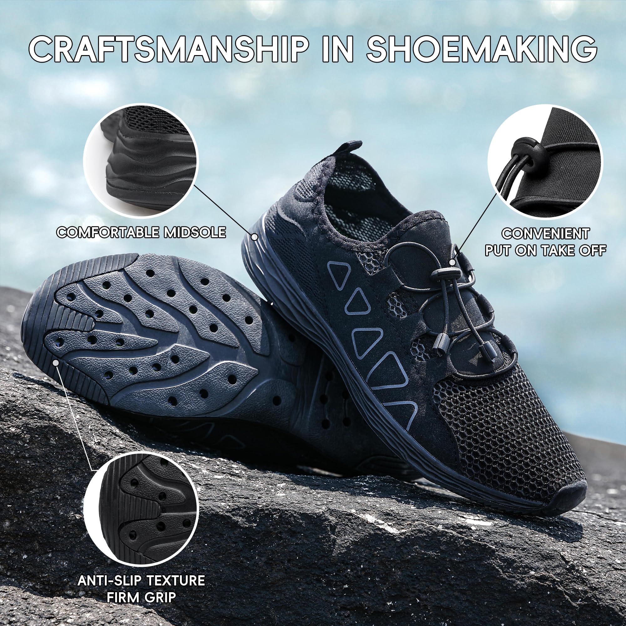 Water Shoes - Scarpe da uomo e donna ad asciugatura rapida leggere unisex spiaggia sport a piedi nudi Tutto EU