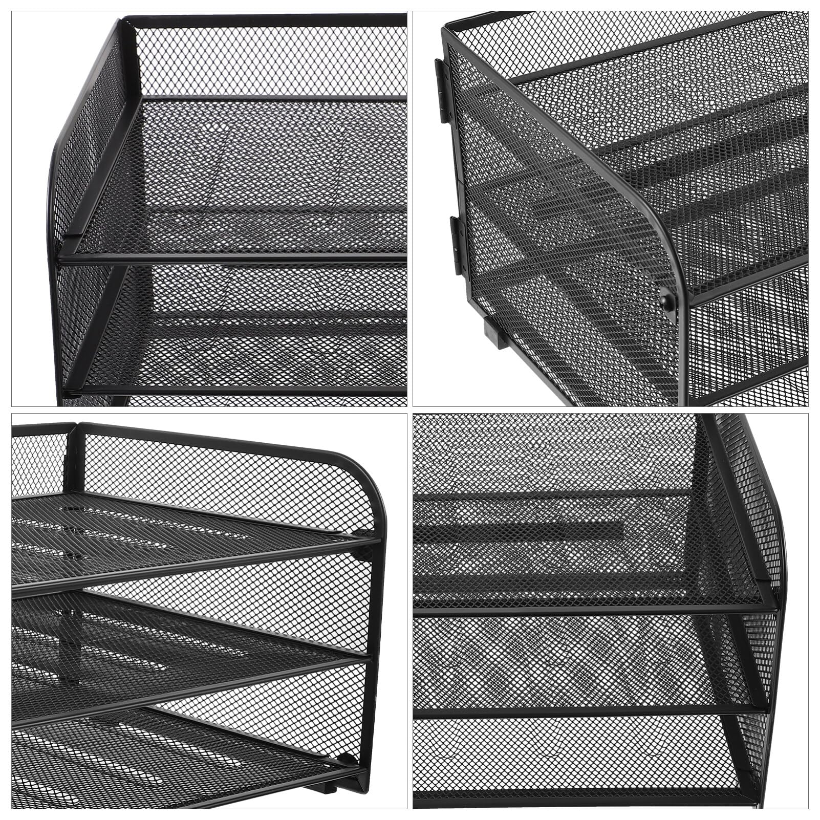 NUOBESTY Bandeja para Cartas De 3 Niveles Clasificador De Portadocumentos Bandeja De Papel Apilable Bandeja para Cartas Apilable Cajón Metal Cesta De Archivos Escritorio Oficina