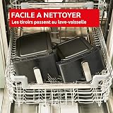 Moulinex Air Fryer Crispy Stack, 10 L, design compact, 2 tiroirs verticaux 6L et 4L, 7 programmes intuitifs, synchronisation des cuissons, Noir EZ7528F0 - 5