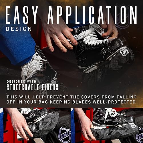Miniatura 3 de Franklin Sports Ice Skate Blade Cover - Guardia Skate - Protectores para Patines de Hockey - NHL - Patines sobre hielo