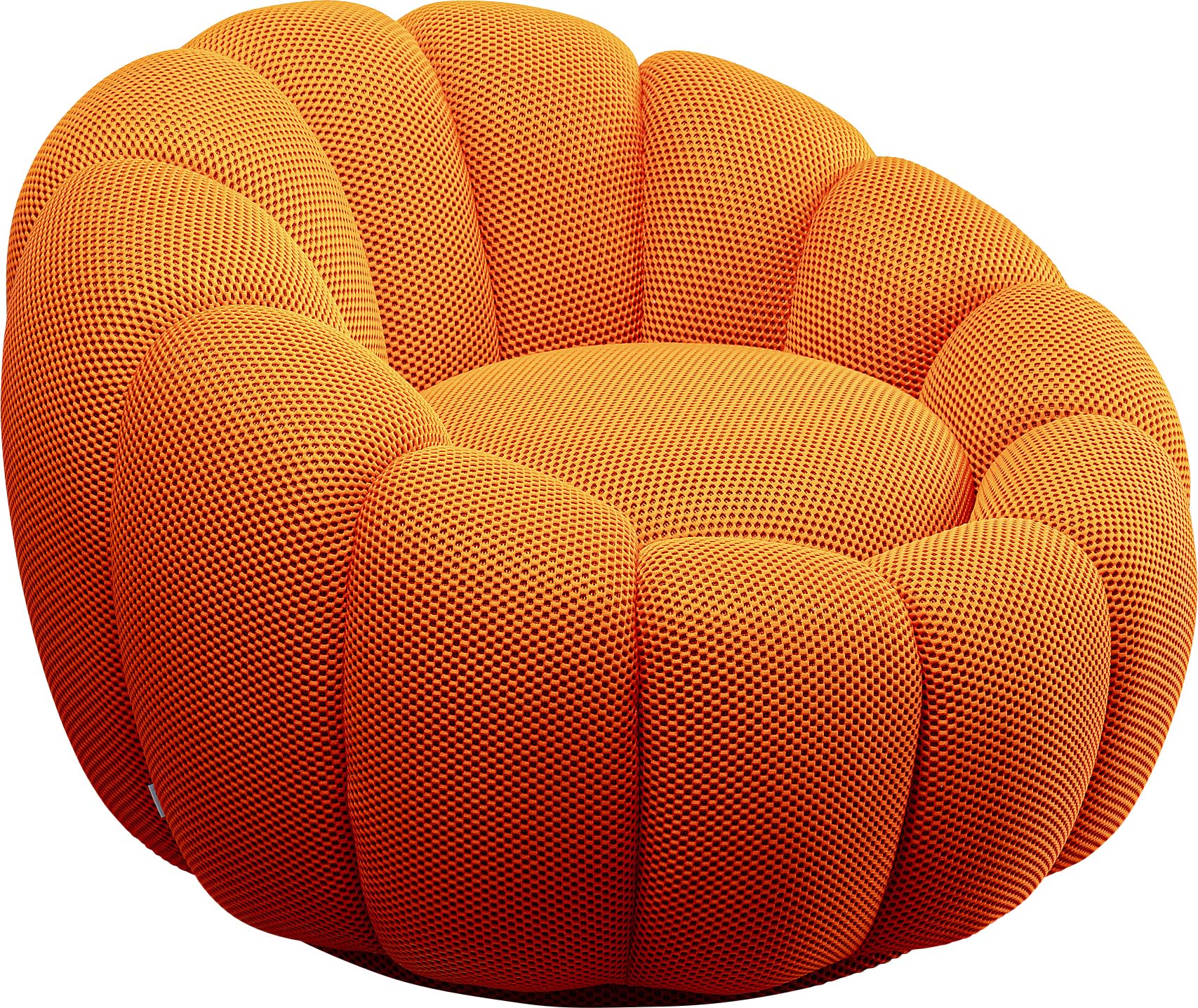 Kare Fauteuil pivotant Design Peppo Bloom, Orange, Hauteur d'assise 40 cm, Fauteuil rembourré, Fauteuil de Relaxation, pivotant à 360 degrés, Salon, 68 x 94 x 94 cm (H x l x P)