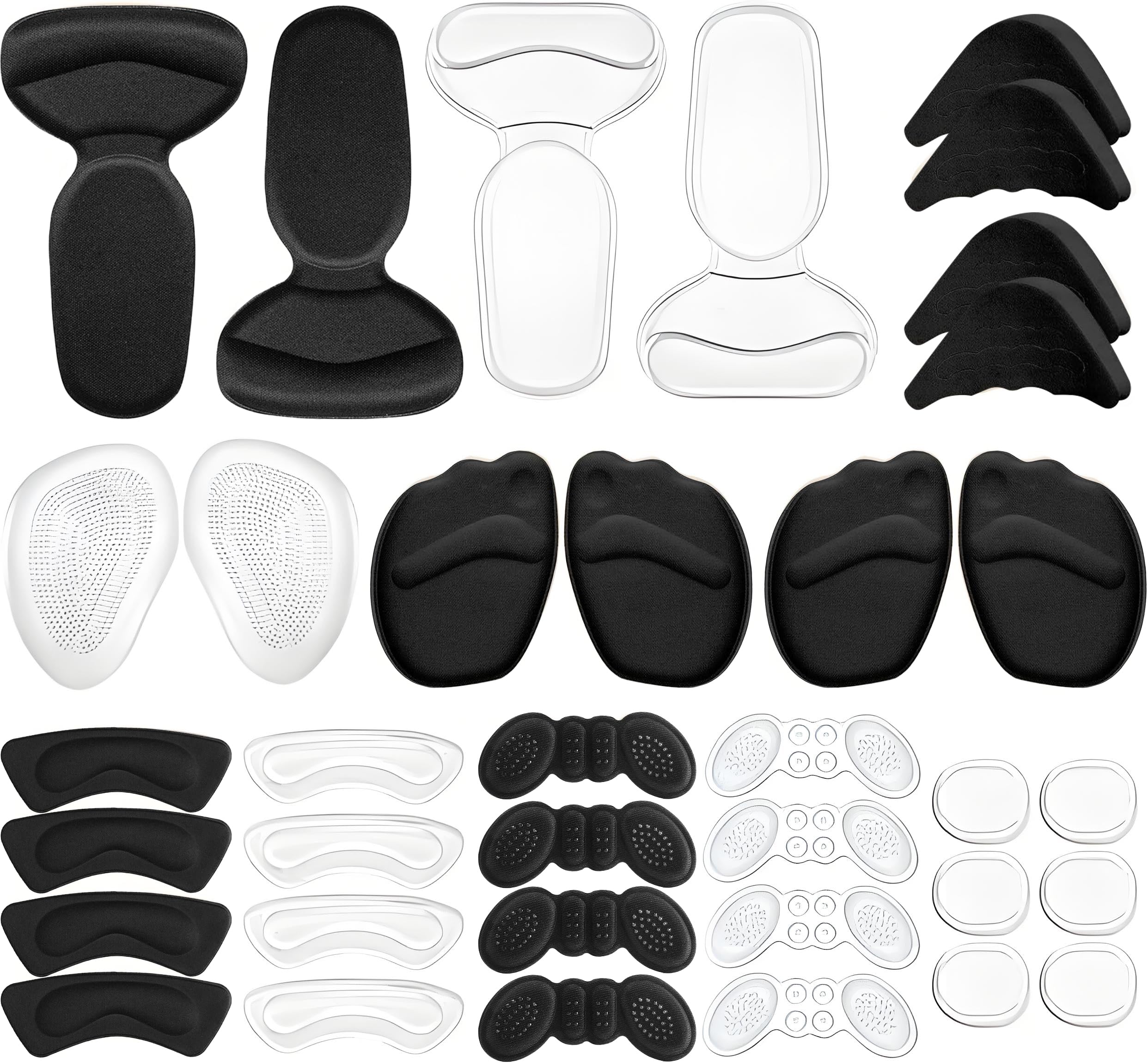 18 Pairs Shoe Filler High Heel Cushion Pads Adjustable Toe Filler Inserts Front Insoles Heel Grips Liner Insert for Preventing Too Big Shoe from Heel Slipping Blisters Relieve Pain