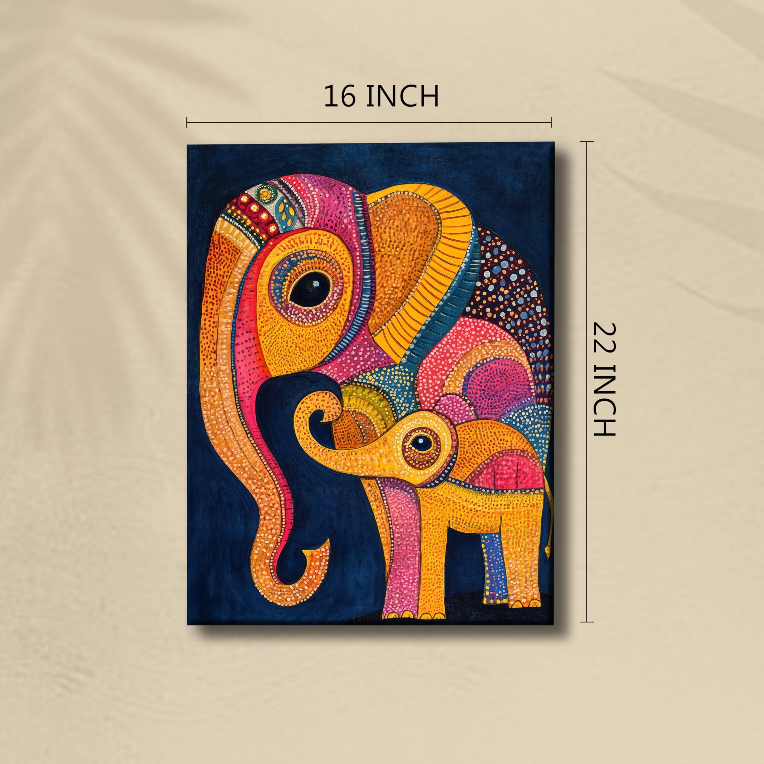 Elephant Wall Art Painting - Vastu & Indian Decor -3