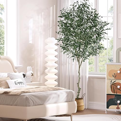 Miniatura 5 de EnHomee Árbol de olivo de 7.2 pies, olivo sintético alto con hojas realistas y frutas realistas, olivo artificial, plantas artificiales casi