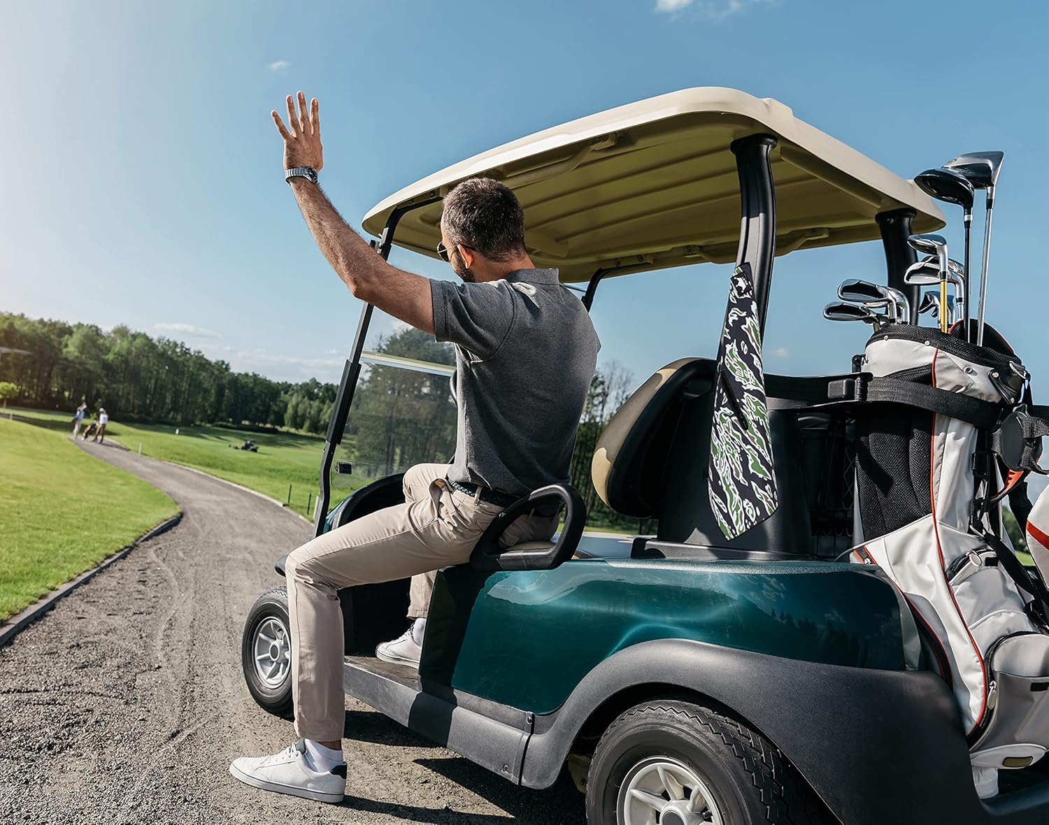 RYL/T Magnetic Golf Towel with Center Cut and Loop Attachment, Strong Magnet Attaches to Anything Metallic, Perfect Golf Bag or Cart Accessory - Image 4