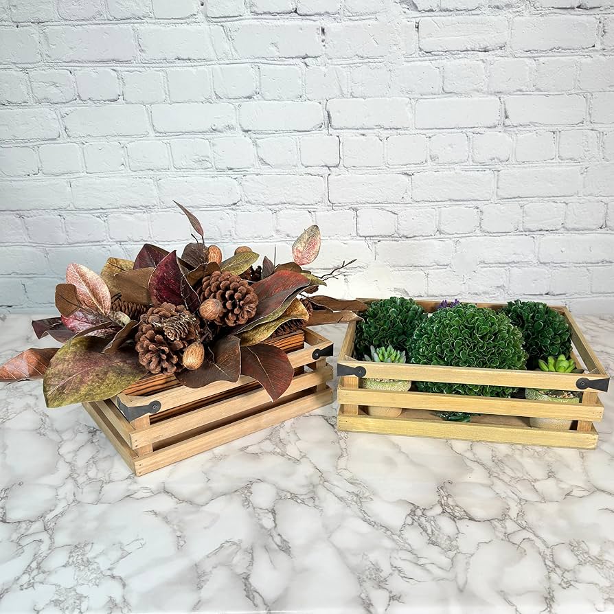 Amazon.com: Admired By Nature 2pcs Rustic Small Wooden