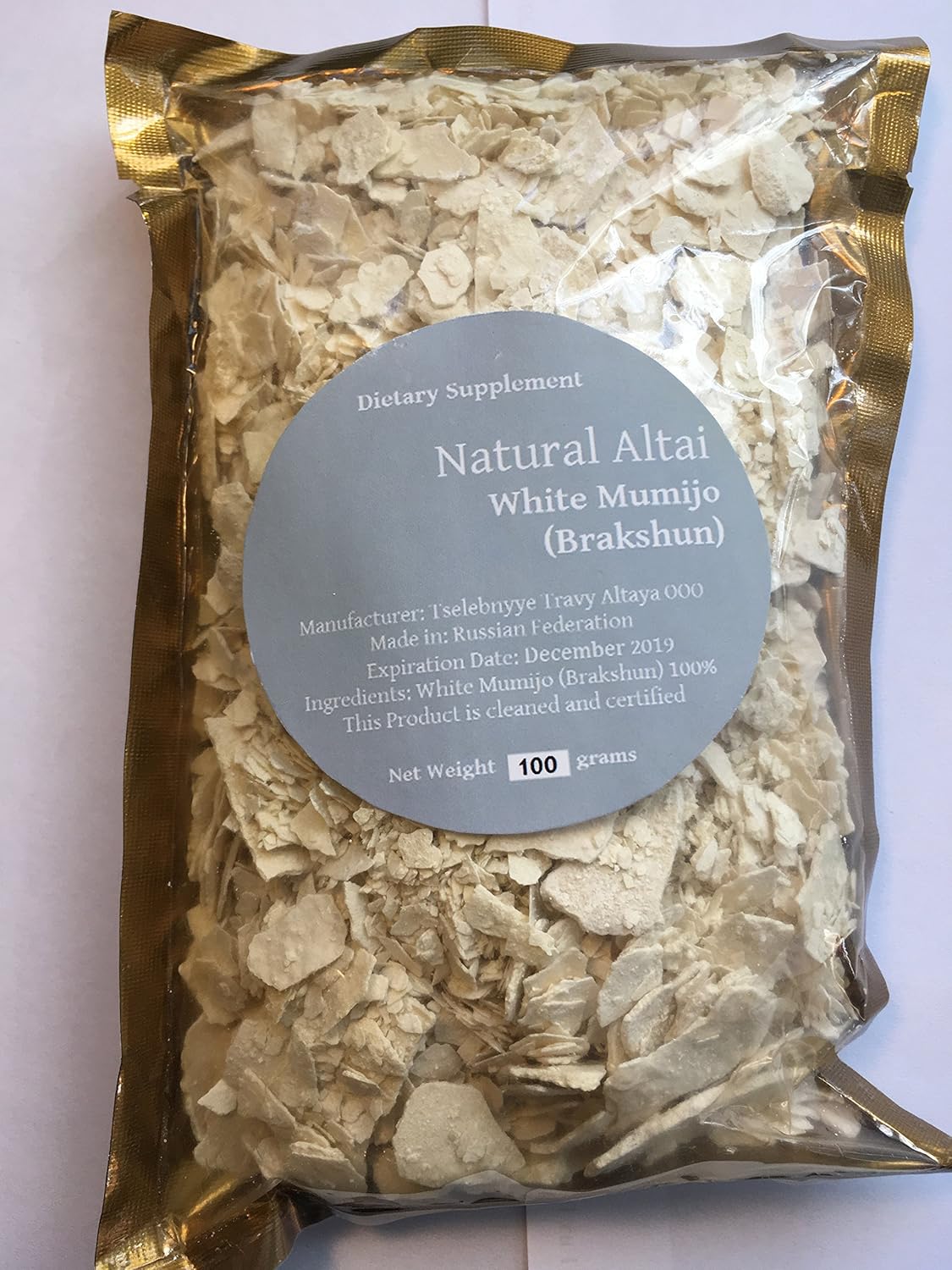 50 gr Natural White Shilajit, Pure Stone Oil, Brakshun, White Mumie