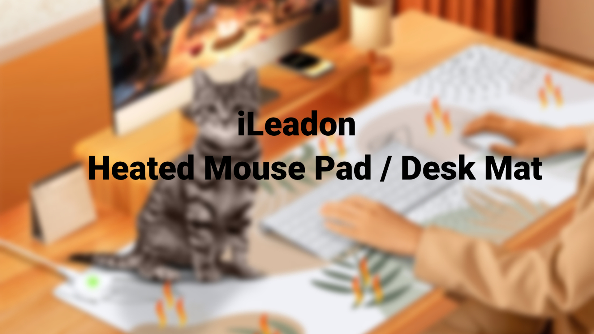 LANMOU Heated Mouse Pad Heated Desk Mat Premium Desk Pad Large, Electric Warm Desk Pad With - View #4
