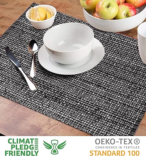 Miniatura 2 de Urban Villa Manteles individuales de Navidad para mesa de comedor, 100% algodón, 14 x 20 pulgadas, manteles individuales de gran tamaño, juego de 6