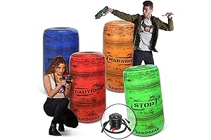 Premium ArmoGear Inflatable Laser Tag or Water Play Barrels (Set of 4)...