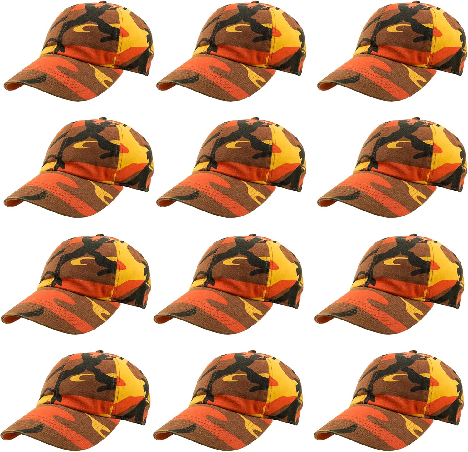 Gelante Baseball Caps Hats 100% Cotton Plain Blank Adjustable Size Wholesale Bulk of 12 Pack