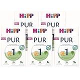 HiPP 1 PUR Anfangsmilch (5 x 500g), von Geburt an, mit hochwertigem Milchfett aus Bio-Vollmilch, ohne Palmöl, nur Lactose, mit wichtigen Vitaminen & Nährstoffen, in bester Bio-Qualität