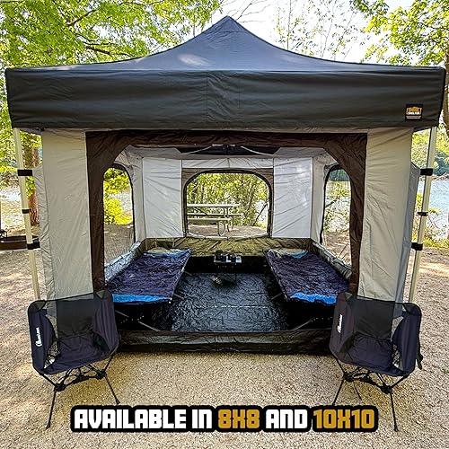 Miniatura 6 de Inserto compacto para tienda de campaña para toldo, se convierte en habitación cerrada con ventanas de malla, puerta con cremallera, suelo