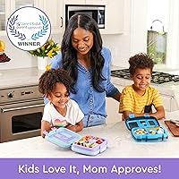 Vista 2 de Bentgo Kids Prints - Lonchera para niños, a prueba de derrames, con 5 compartimentos, estilo bento, porciones de tamaño ideal para niños de 3 a 7