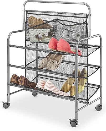 Miniatura 3 de Whitmor Zapatero de metal y malla de 4 niveles, Gunmetal