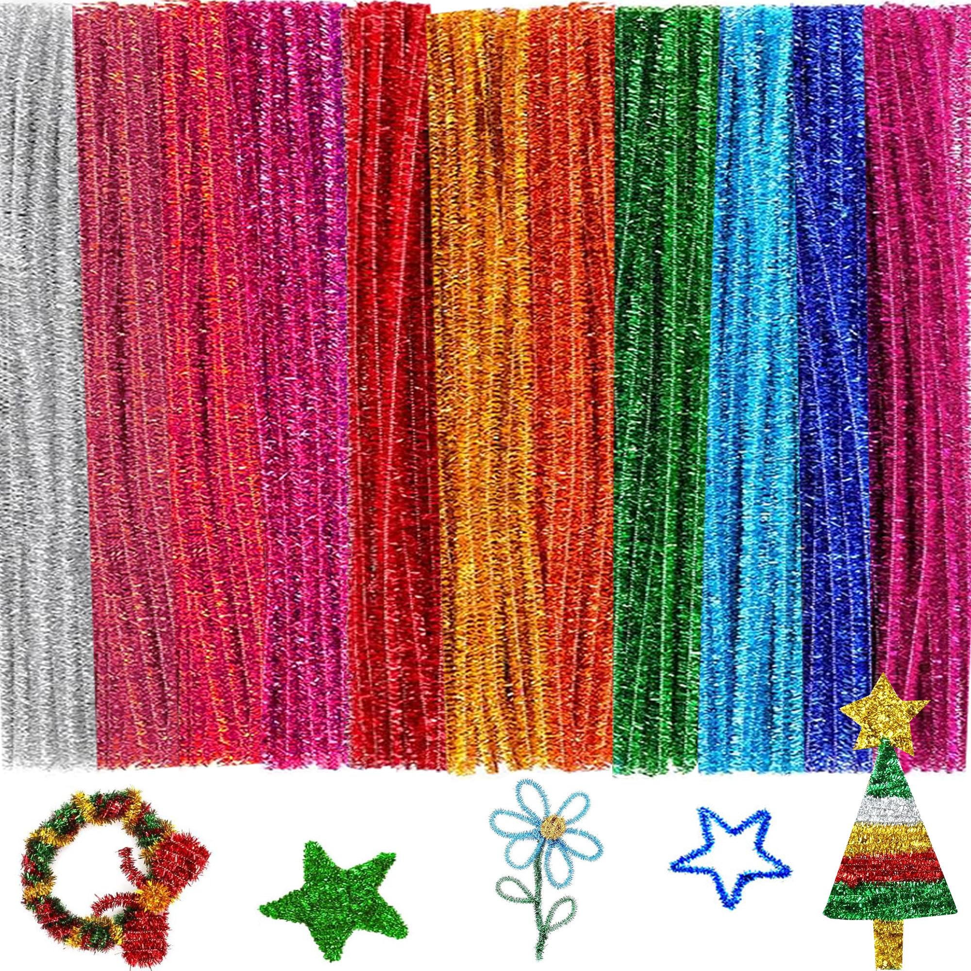 500pcs Pipe Cleaners, ZODKSNO 10 Colors Long Fluffy Chenille Wire Bendable Chenille Stems for DIY Arts Crafts (30cm x 6mm)