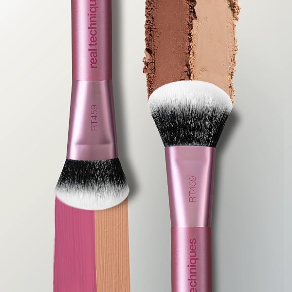 Real Techniques Ultimative Multi Tasker Pinsel, Dual-Ended Makeup Brush for Foundation, Blush Bronzer & Puder, Precision Sculpting & Blending, UltraPlush Borsten, Grausamkeitsfrei, 1 Count - 5