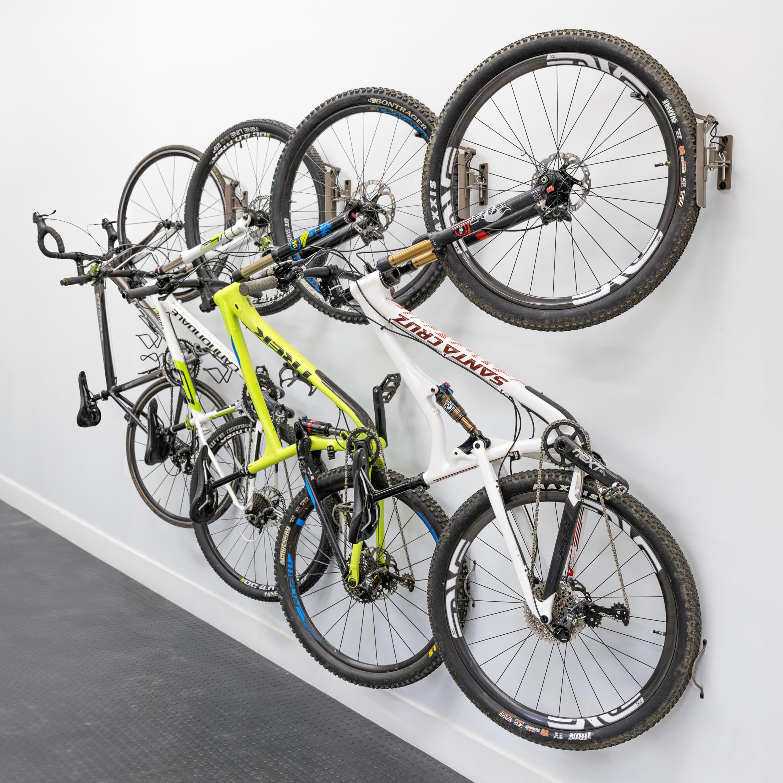 StoreYourBoard 4 Pack Swivel Bike Rack, Bike Rack Garage