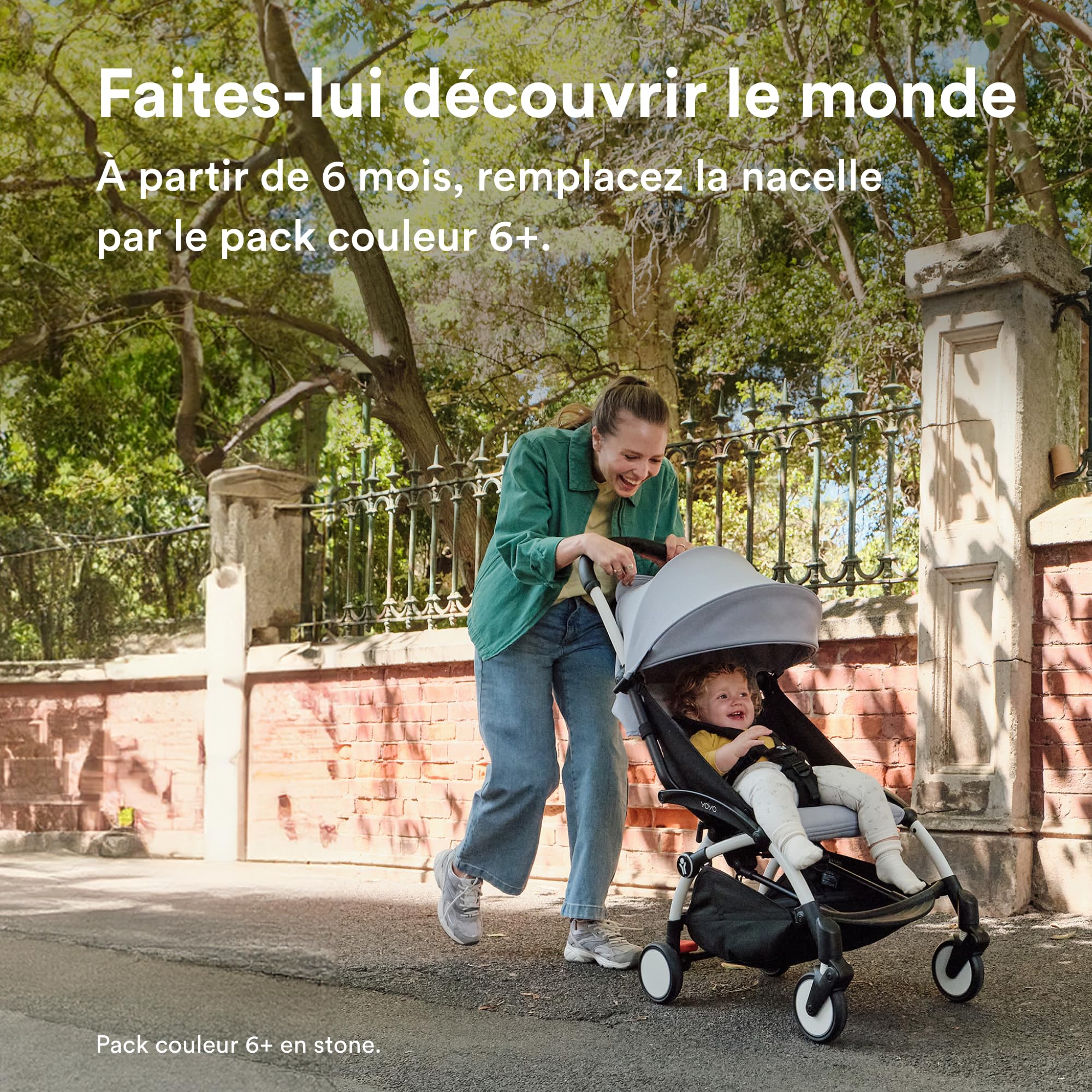 Poussette Stokke YOYO3 avec nacelle nouveau-né et pack couleur 6+ - Comprend un cadre noir, un pack couleur YOYO 6+ (Toffee) et une nacelle nouveau-né (Toffee)