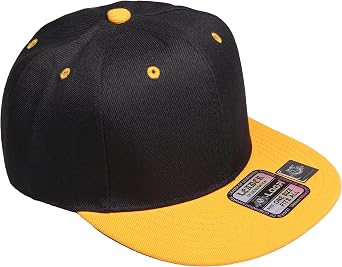 Classic Flat Bill Visor Blank Snapback Hat Cap with Adjustable Snaps