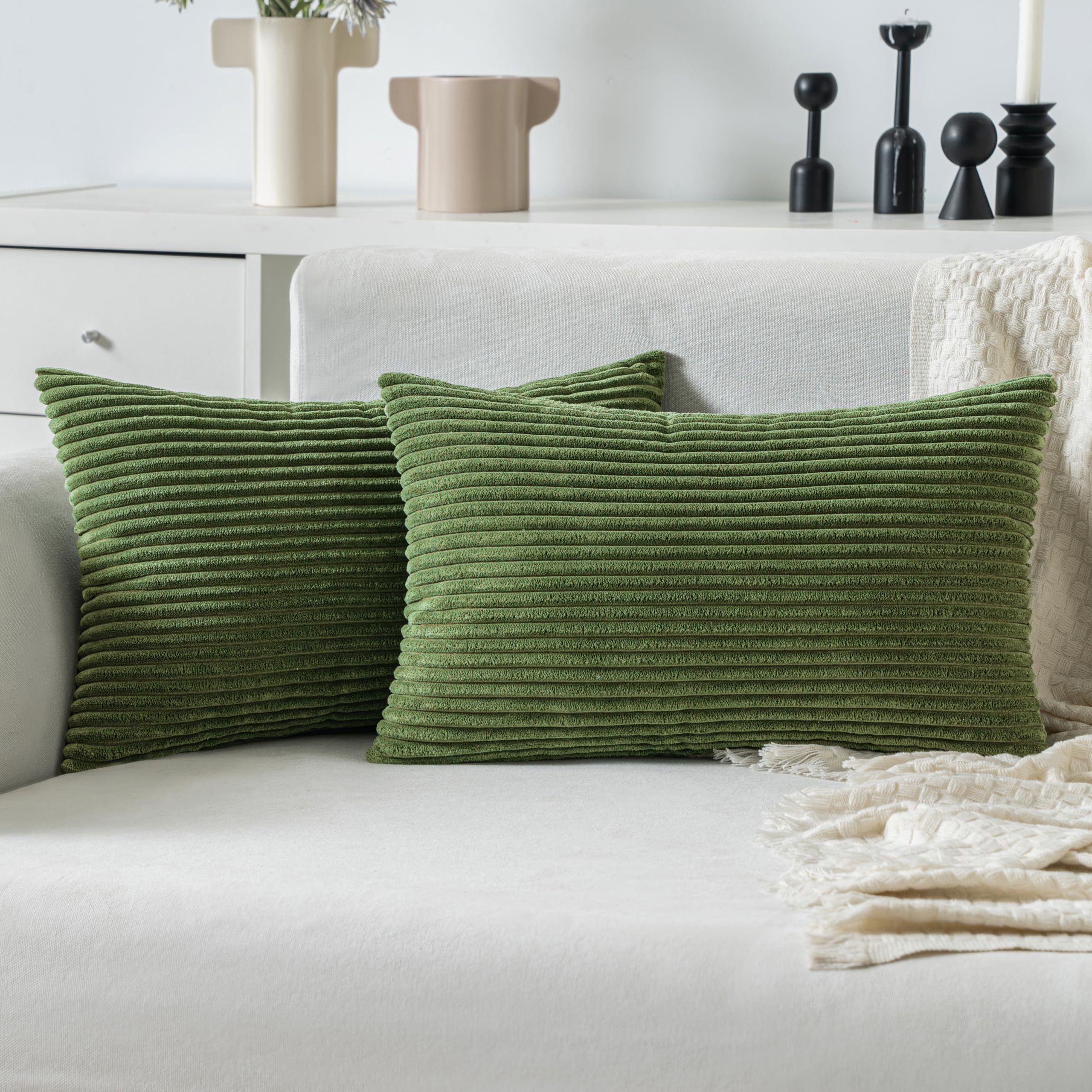 MIULEE Pack of 2 Pillow Covers Soft Soild Decorative Throw Pillow Covers Set Cushion Cases Pillowcases for Sofa Bedroom Car 12 x 20 Inch 30 x 50 Cm