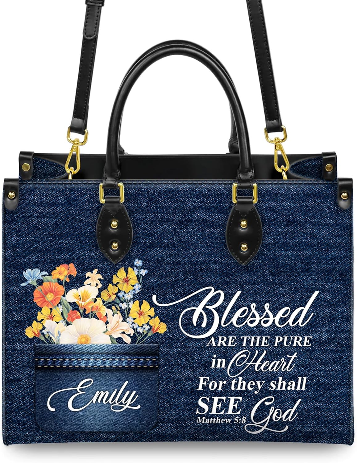 Personalized Leather Handbag for Women, Custom Name Church Bags, Christian Gifts for God Lovers, Mother's Day Gifts for Mom - Image 5