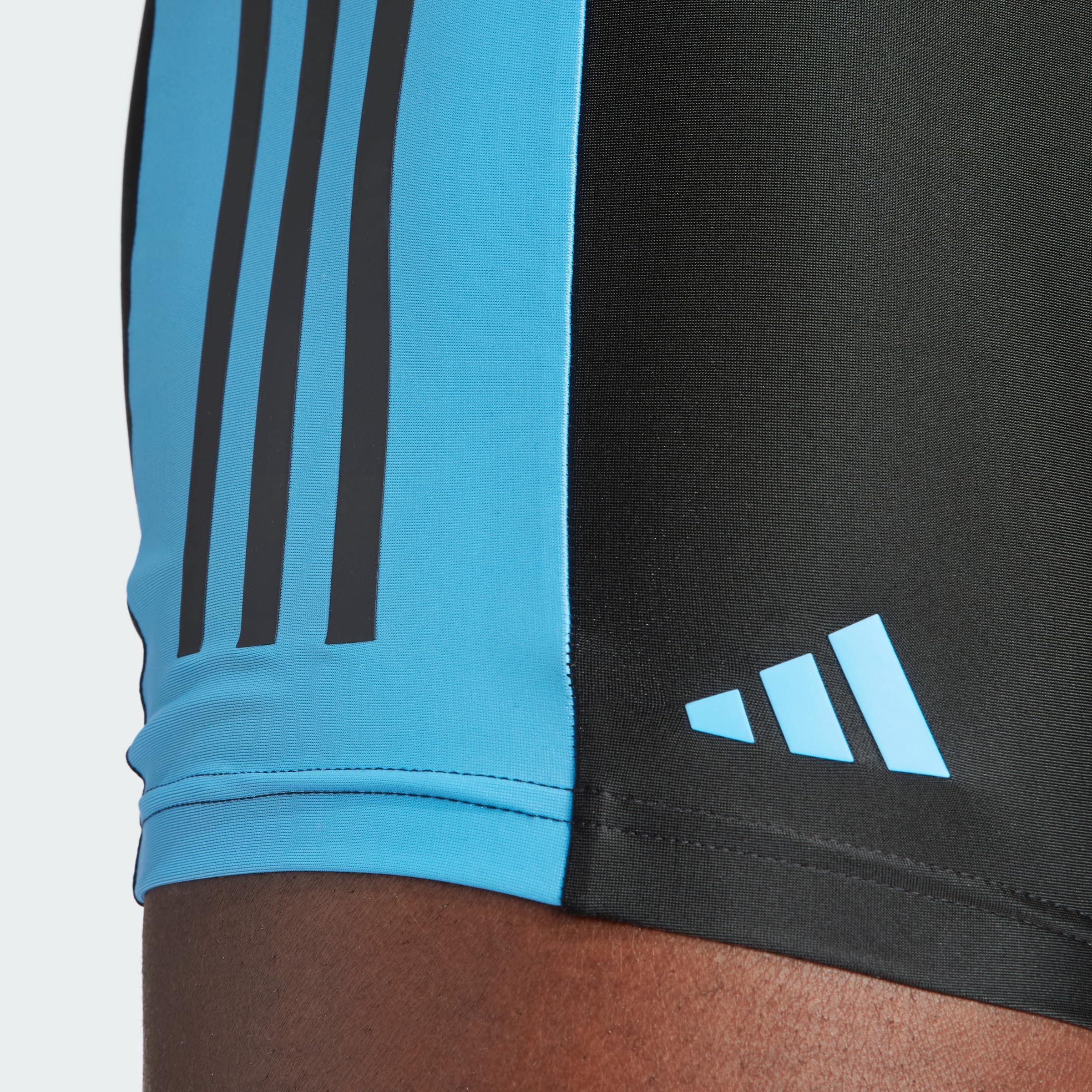 adidas Męskie bokserki do pływania w kolorowe bloki 3 paski, 34, Czarny, 152