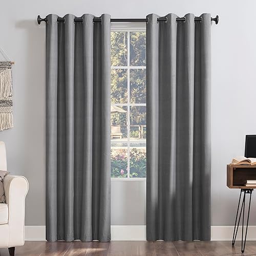 Sun Zero Columbia - Paquete de 2 paneles de cortinas térmicas con ojales, 100 % opacas, ahorro de energía, 50 x 84 pulgadas, color gris